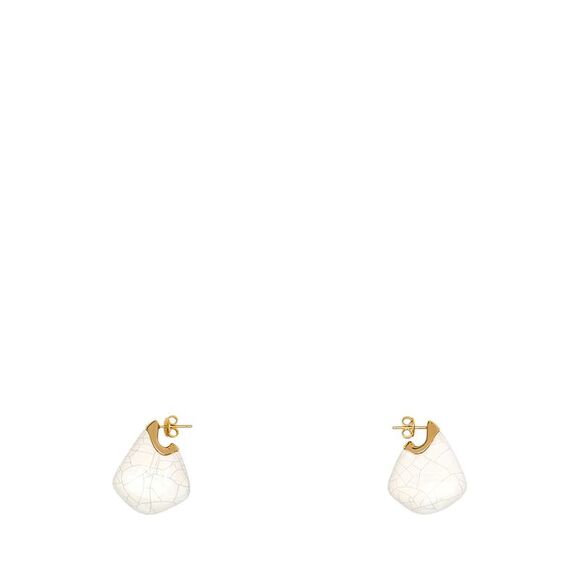 Bottega Veneta Women Ceramic And Silver Small Finn Earrings